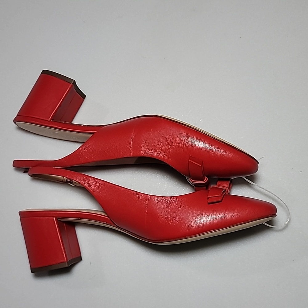Kate Spade Cherry Red Leather Bow Slingback Heels Size 9.5 M - Picture 12 of 14